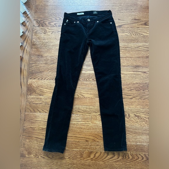 ADRIANA GOLDSCHMIED AG Corduroy Pants the Stilt Cigarette‎ Leg Stretch Black 25 - Picture 1 of 7